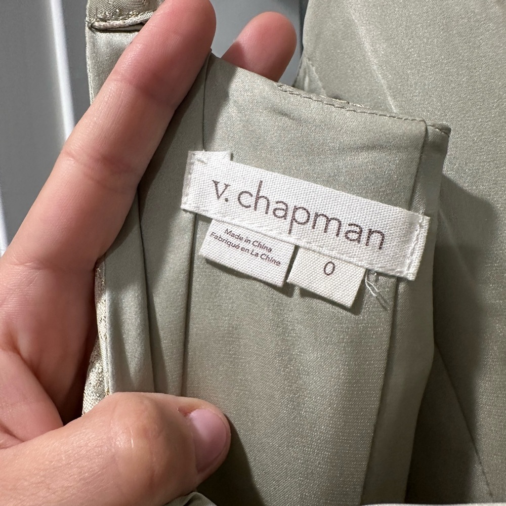 V. Chapman The Avery Dress in Sage Duchess - Picture 9 of 10